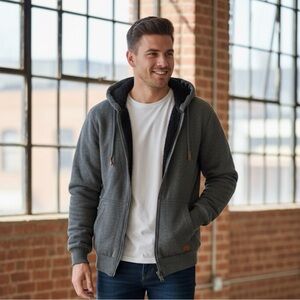 Buffalo David Bitton Charcoal Zip-Up Sweater
